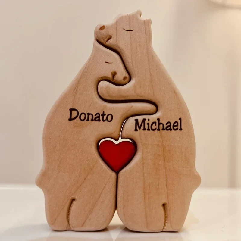 Houten Gezinsbeeldjes 12-17cm Natuurhout Handgemaakt Scandinavisch Woonkamerobject Familiefiguur Decoratie | Sansoti