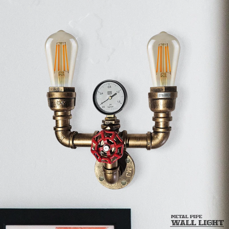 Steampunk Wandlampe Gebürstetes Kupfer Wandleuchten ~3475