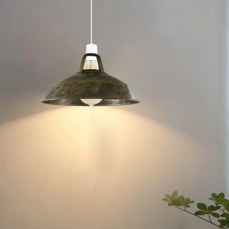 Lampada Sospensione Industriale Gialla Fessura Retrò E27 B22 ~3424