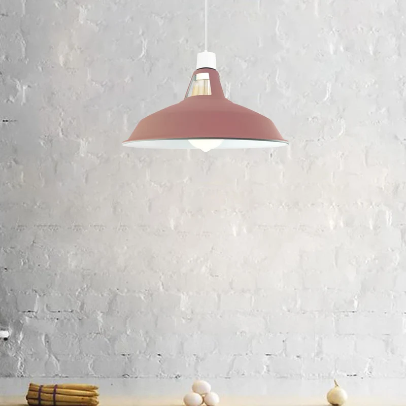 Lampada Sospensione Industriale Gialla Fessura Retrò E27 B22 ~3424