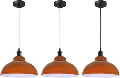All Seasons Life 3pz Lampada Sospensione Industriale Vintage Metallo ~3422