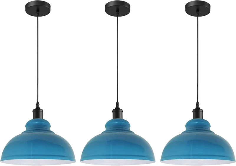 All Seasons Life 3pz Lampada Sospensione Industriale Vintage Metallo ~3422