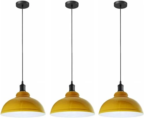 All Seasons Life 3pz Lampada Sospensione Industriale Vintage Metallo ~3422