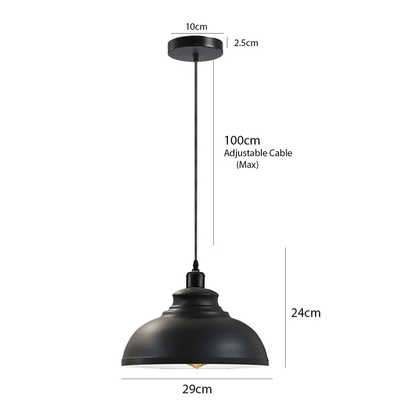 All Seasons Life 3pz Lampada Sospensione Industriale Vintage Metallo ~3422