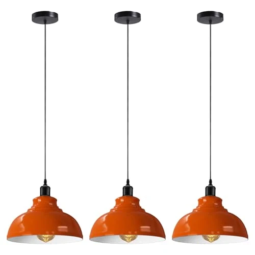 All Seasons Life 3pz Lampada Sospensione Industriale Vintage Metallo ~3422