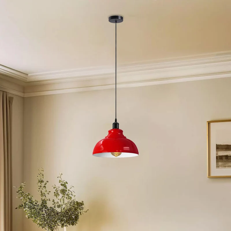 All Seasons Life 3pz Lampada Sospensione Industriale Vintage Metallo ~3422