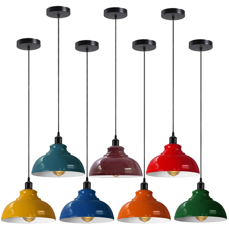 All Seasons Life 3pz Lampada Sospensione Industriale Vintage Metallo ~3422