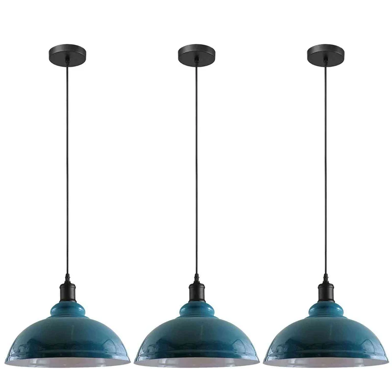 All Seasons Life 3pz Lampada Sospensione Industriale Vintage Metallo ~3422