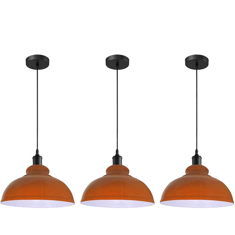 All Seasons Life 3pz Lampada Sospensione Industriale Vintage Metallo ~3422