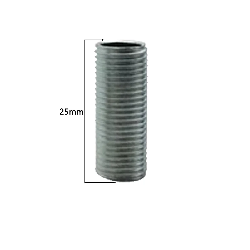 5er pack m10 lampenrohrnippel 25mm aluminium hohl ~3538