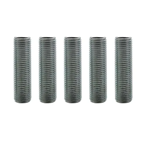 5er pack m10 lampenrohrnippel 25mm aluminium hohl ~3538