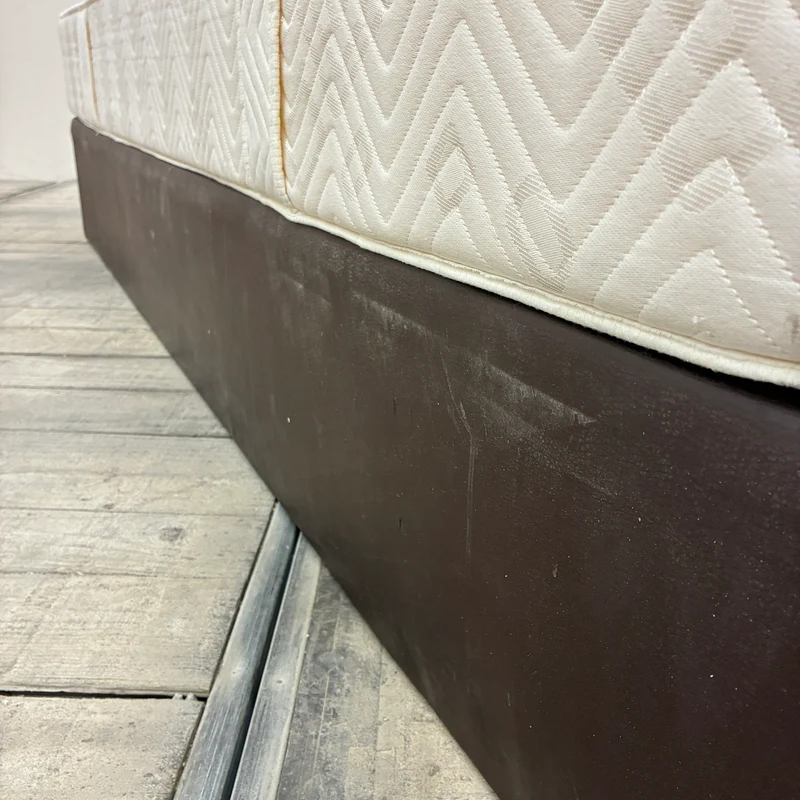 FBF Boxspringbett 160x200 Dunkelbraun Kunstleder inkl Federkern Matratze Gebraucht