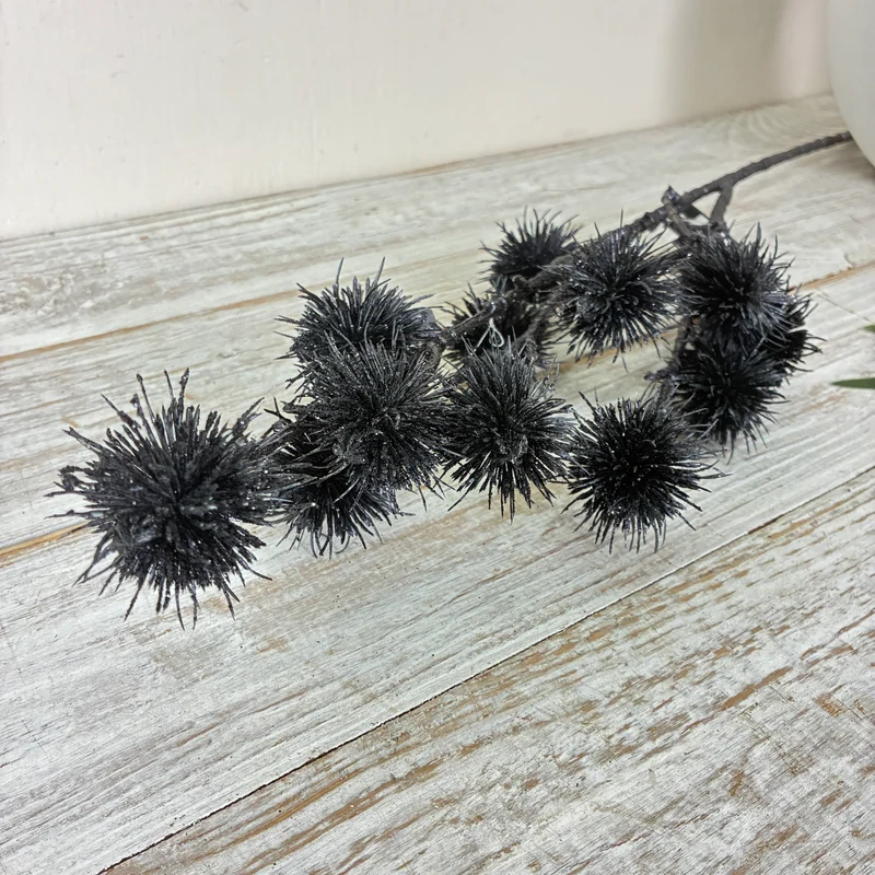 Countryfield Künstlicher Zweig Distel Kunstpflanze 65cm Schwarz Deko