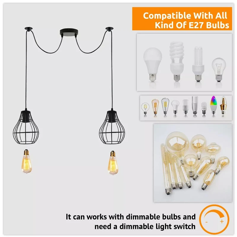 Industrielle Vintage-LED-Pendelleuchte~3468
