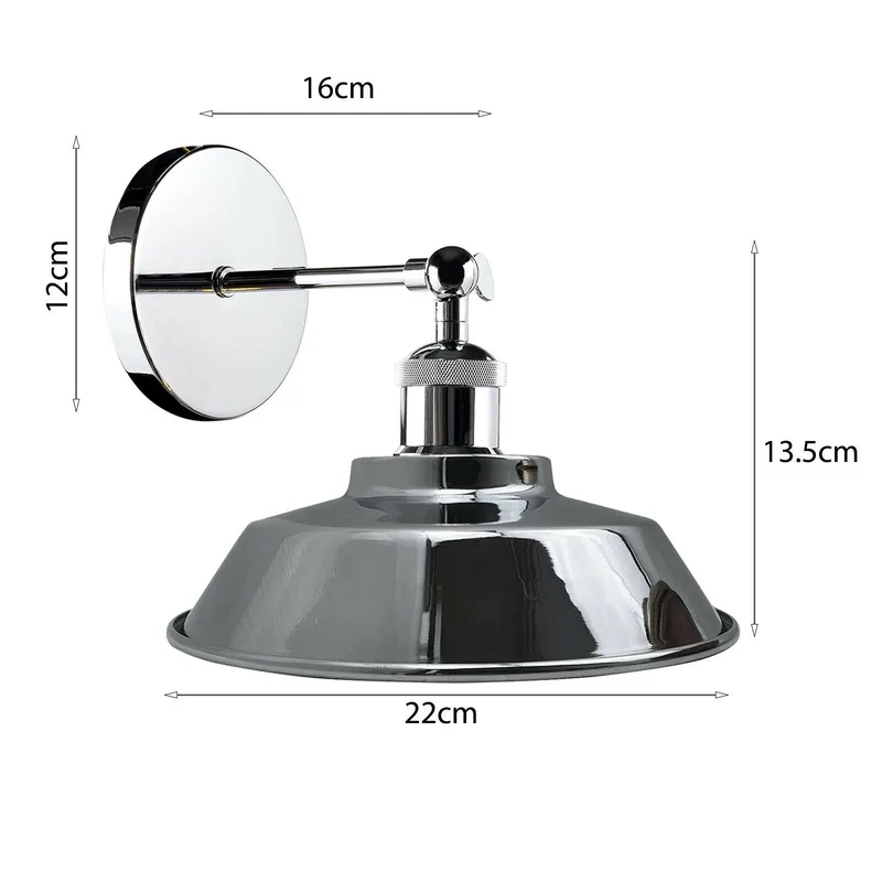 Chrom Retro Industrie Wandleuchte verstellbar E27 Leuchte~3462