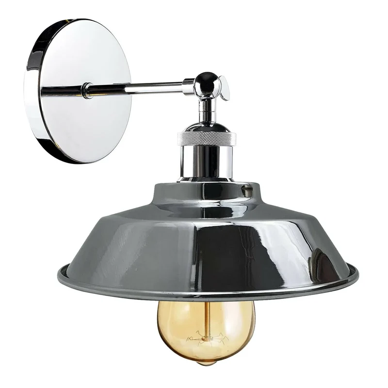 Chrom Retro Industrie Wandleuchte verstellbar E27 Leuchte~3462