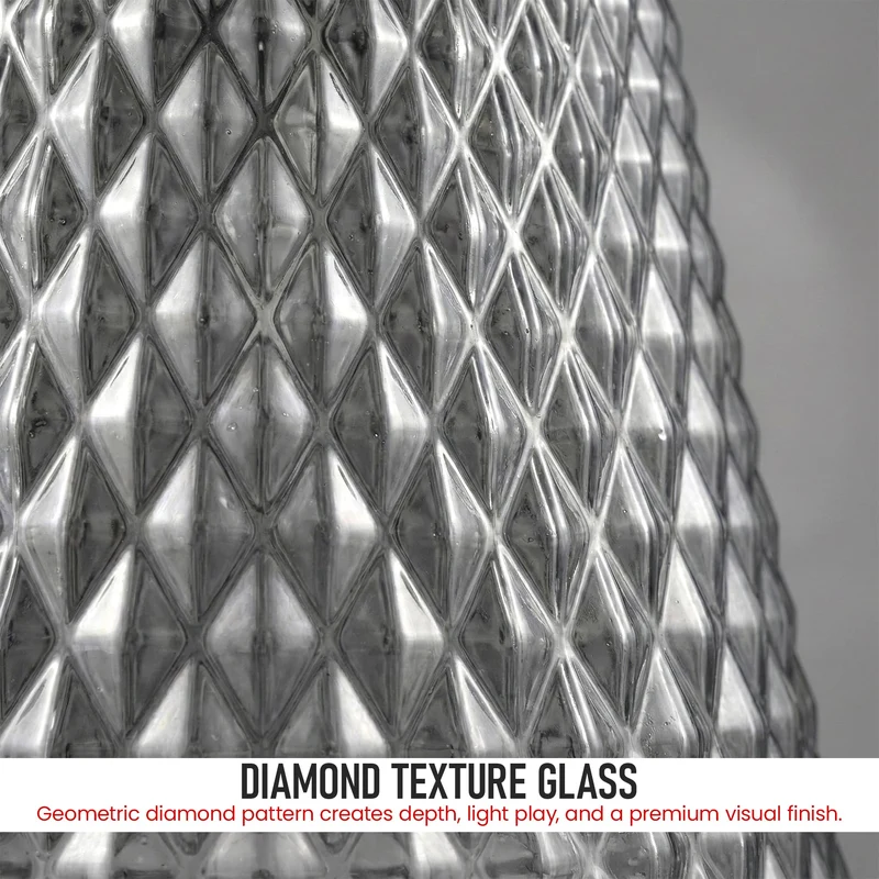 Glas Lampenschirm Ø 16cm | E27 B22 Ersatzglas Rauchglas Struktur~3524