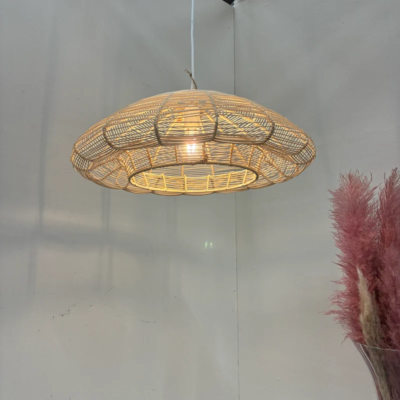KidsDepot Zandi Deckenlampe Hängeleuchte Rattan Bambus Boho Natur Lampe