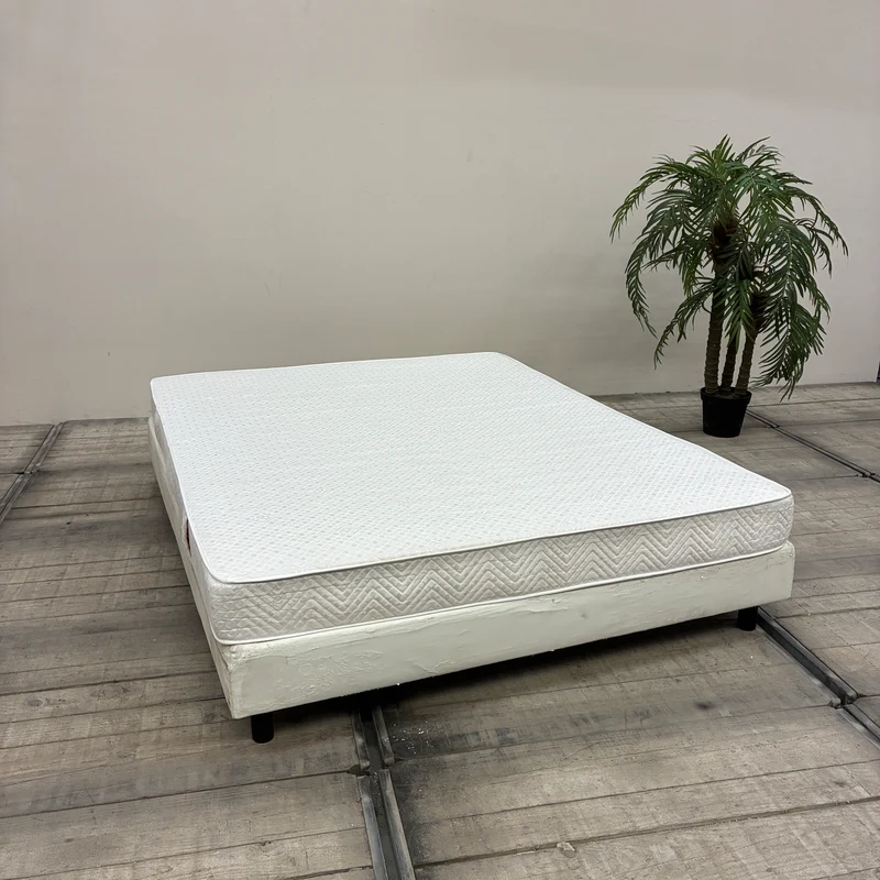 Boxspringbett inklusive Matratze 160x200 Weiß Creme Bett Gebraucht