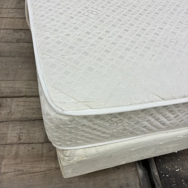 Boxspringbett inklusive Matratze 160x200 Weiß Creme Bett Gebraucht