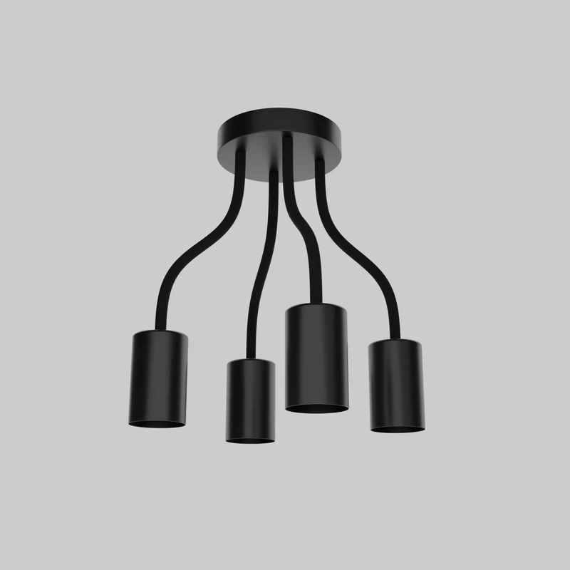 Moderne schwarze 4-fach verstellbare LED-Deckenleuchte für Wohnkultur~3451