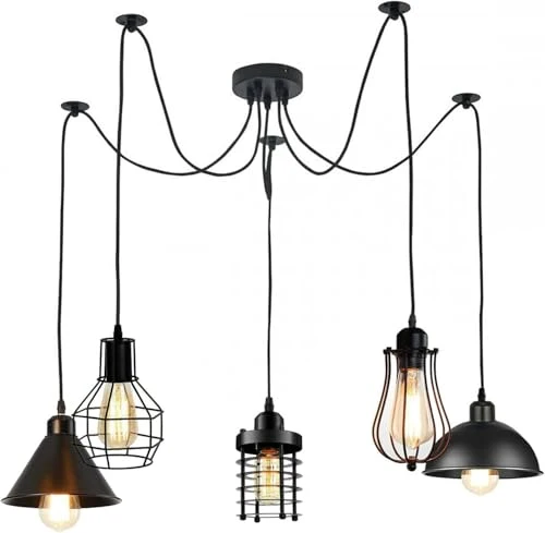 All Seasons Life Lampada Sospensione Spider 5 Vie Industriale Diamante ~3406