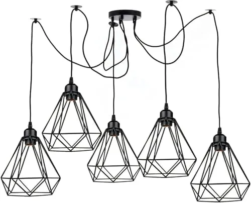 All Seasons Life Lampada Sospensione Spider 5 Vie Industriale Diamante ~3406