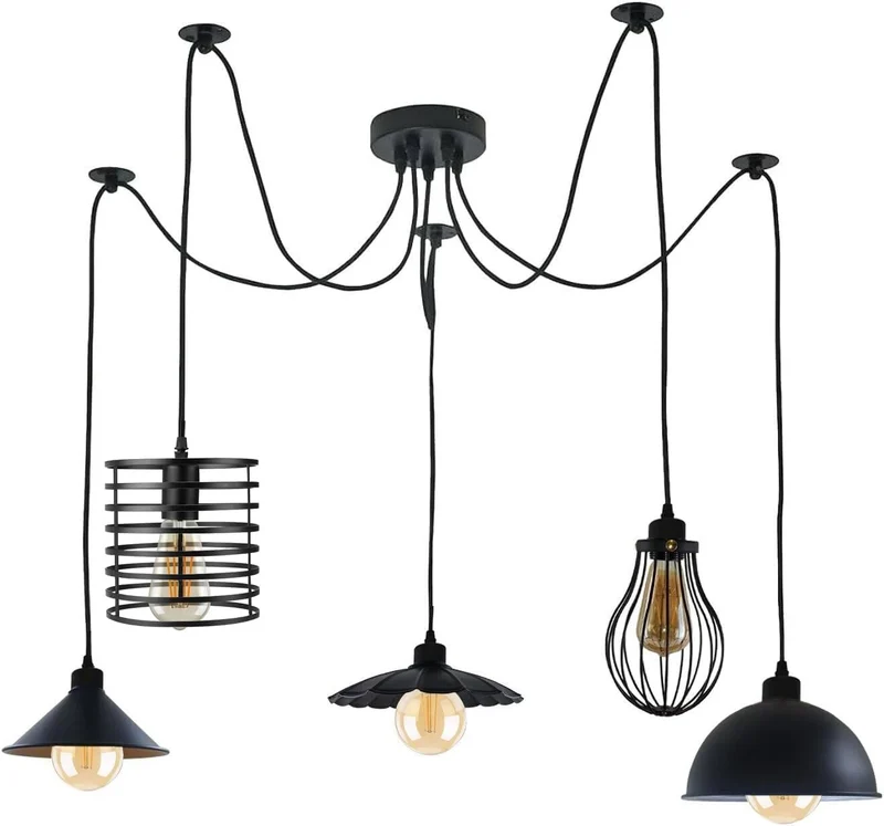 All Seasons Life Lampada Sospensione Spider 5 Vie Industriale Diamante ~3406