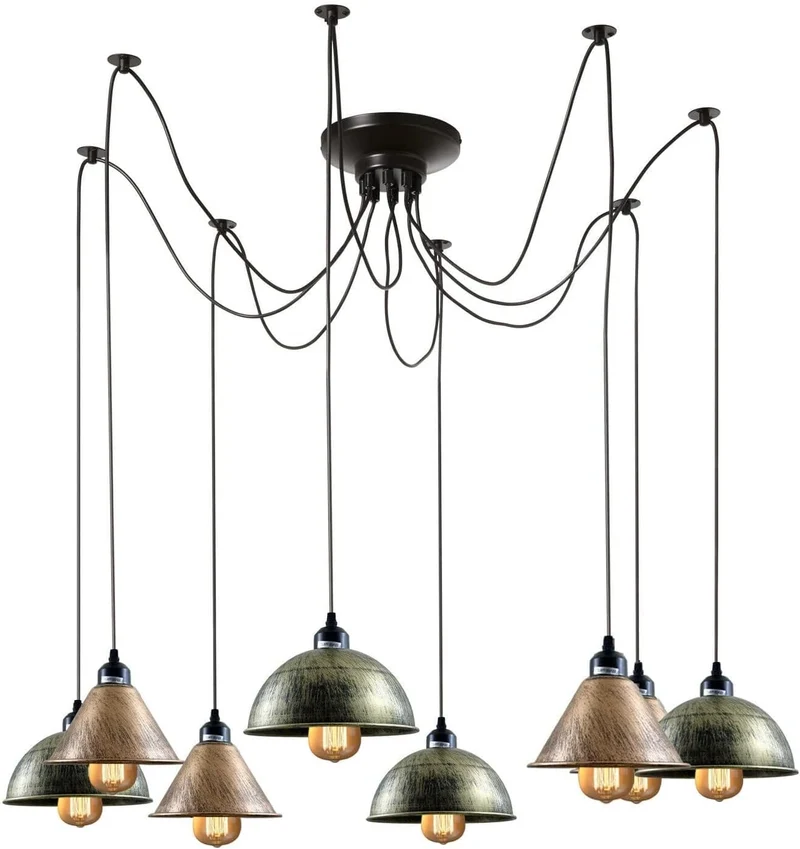 All Seasons Life Lampada Sospensione Spider 5 Vie Industriale Diamante ~3406