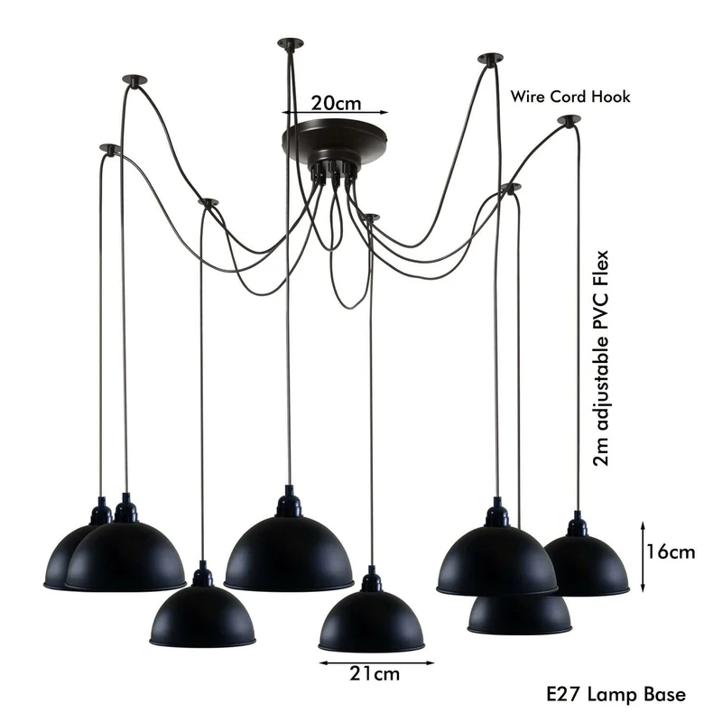 All Seasons Life Lampada Sospensione Spider 5 Vie Industriale Diamante ~3406