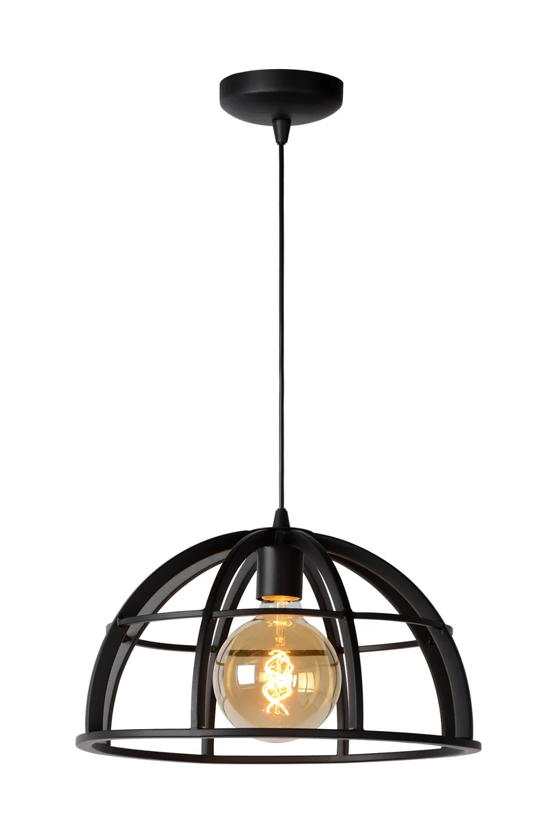 Pendelleuchte Dikra 1-flammig höhenverstellbar Schwarz 40cm