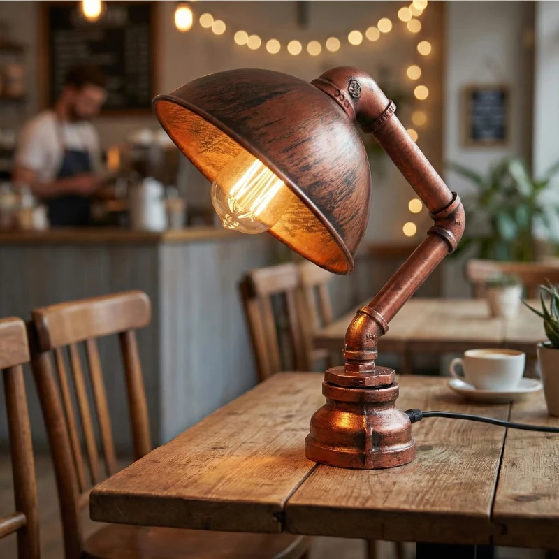 Steampunk-Industrie-Tischlampe mit E27-Fassung ~3507