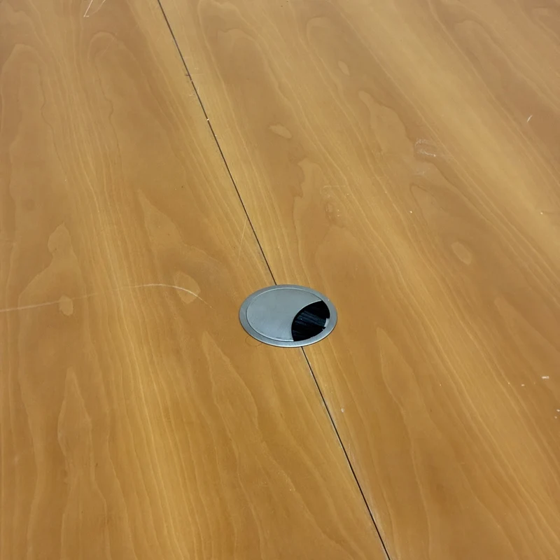 Vitra Segmented Table Konferenztisch Rund Kabeldurchlass 183cm Holz Chrom Tisch Gebraucht