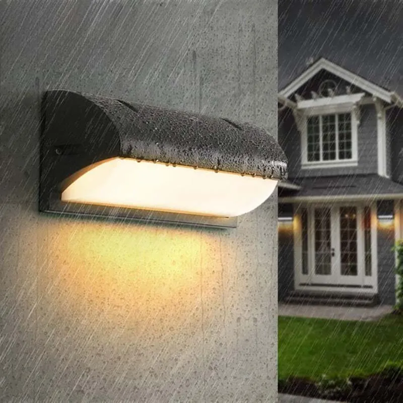 Buitenlamp Bewegingssensor Wand 18W LED Zwart Waterdicht Verlichting Tuin Veranda Oprit Gevel Garage | Sansoti