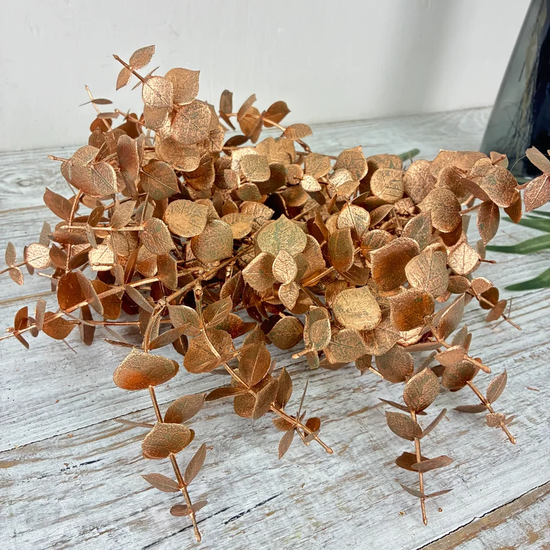 Künstlicher Zweig Silk Dry Eukalyptus kupferfarben Kunstpflanze 50cm Deko