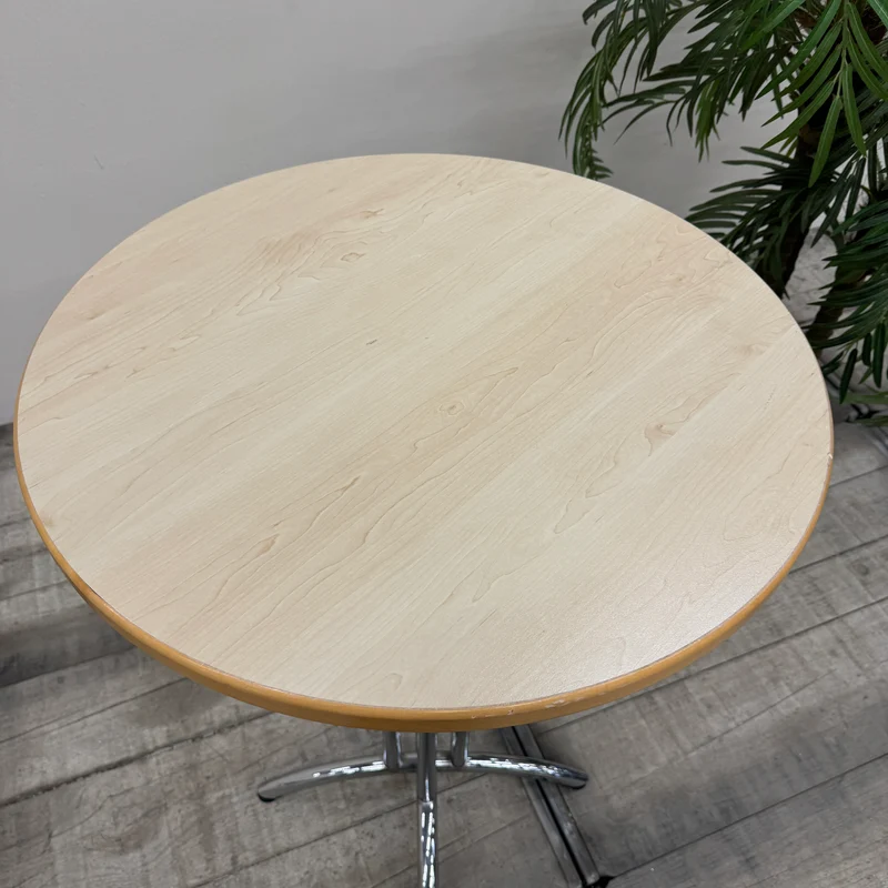 Stehtisch Rundtisch Rund Ahorn Chrom Metallgestell Büro Tisch Gebraucht