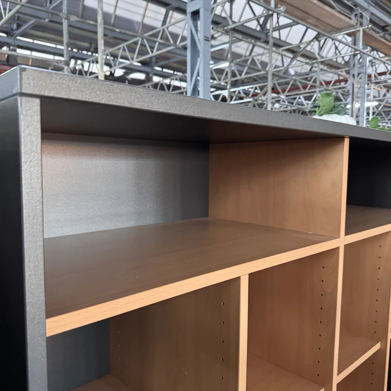 Großes Büroregal Fächerregal Anthrazit Buche Holz 6x4 Regal Gebraucht