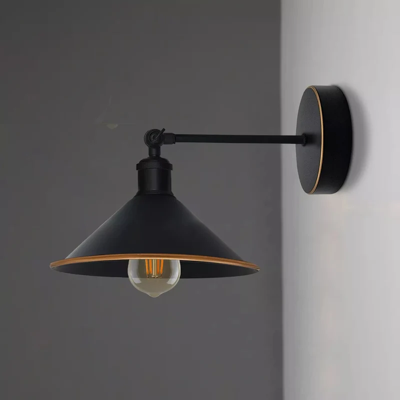 Vintage Wandleuchte Innen schwarz Industrial Wandlampe~3263