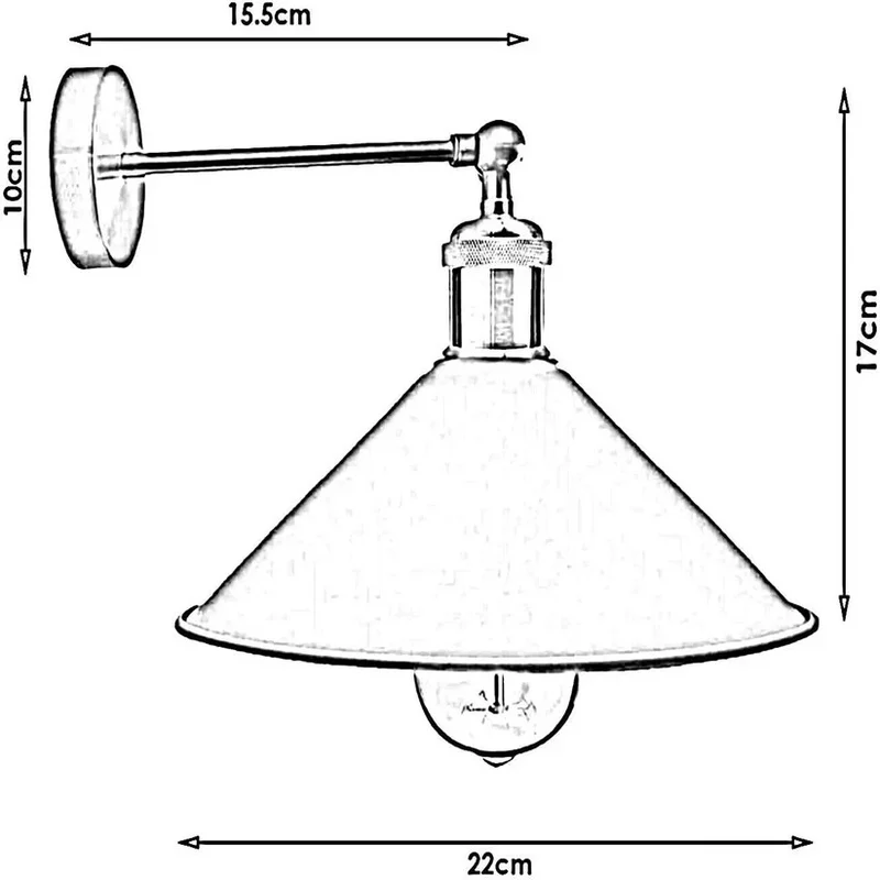 Vintage Wandleuchte Innen schwarz Industrial Wandlampe~3263