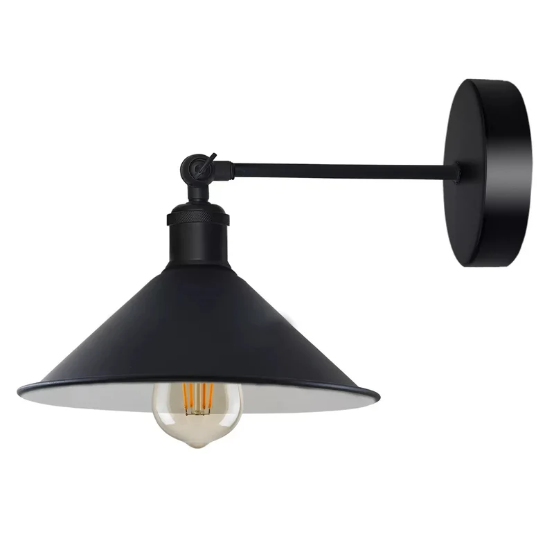 Vintage Wandleuchte Innen schwarz Industrial Wandlampe~3263