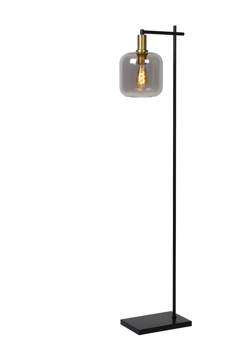 Stehleuchte Joanet mit Glasschirm Rauchgrau 150cm