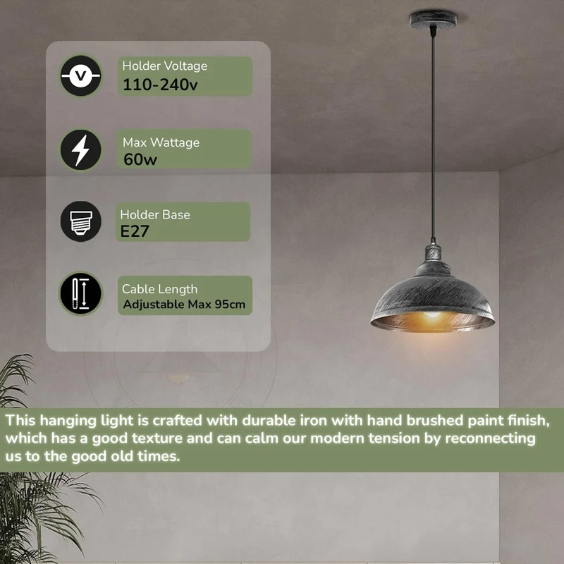 All Seasons Life Moderne Vintage-Pendelleuchte – Industrielle Deckenlampe ~ 3361