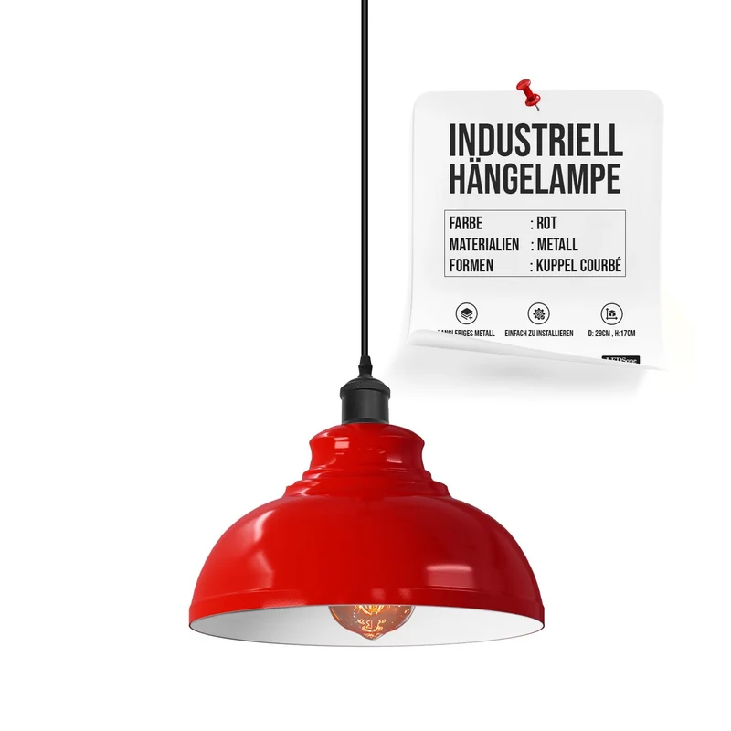 Gestufte Pendelleuchte – Industrie Vintage Hängelampe Küche | Ø29cm | E27 ~ 3358