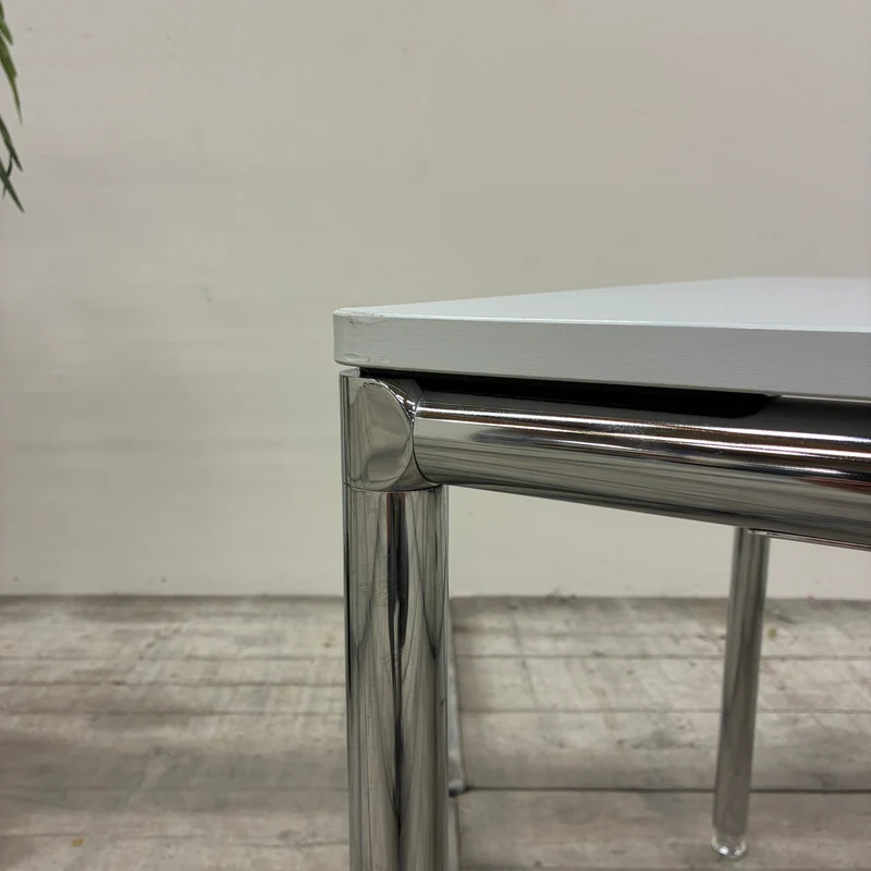 Bosse Bürotisch Tisch 175x75cm Esstisch Weiß Chrom Höhenverstellbar Tisch Gebraucht