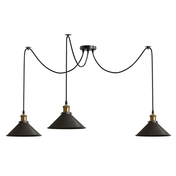Schwarze Spinnenlampe Vintage – Industrie Pendelleuchte Auswählbar | Ø 22cm | E27 ~3308