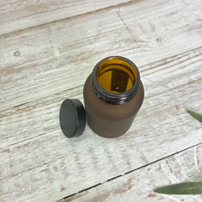 Glasflasche Braunglas 120ml Matt Glas Schraubverschluss Deko