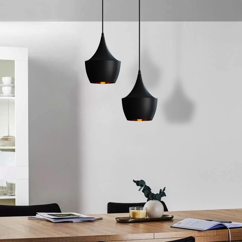 Pendelleuchte Schwarz/Gold - Modern & Einstellbar ~3447