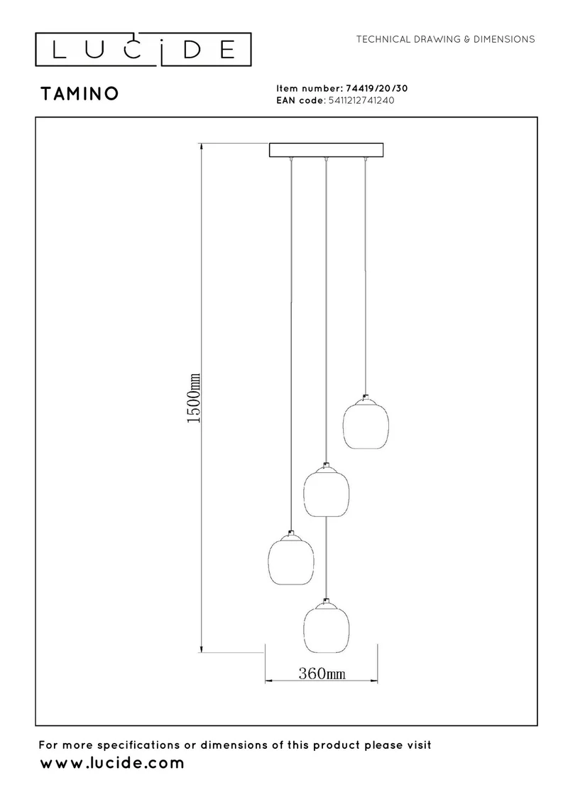 LED-Pendelleuchte Tamino 4-flammig dimmbar