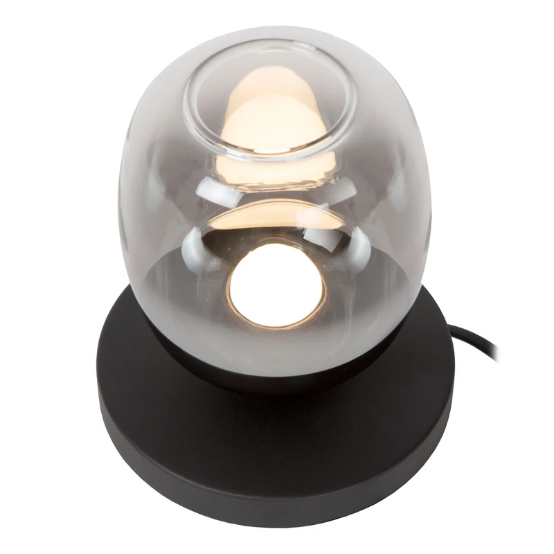 LED-Tischleuchte Tamino Glasschirm Schwarz 15cm