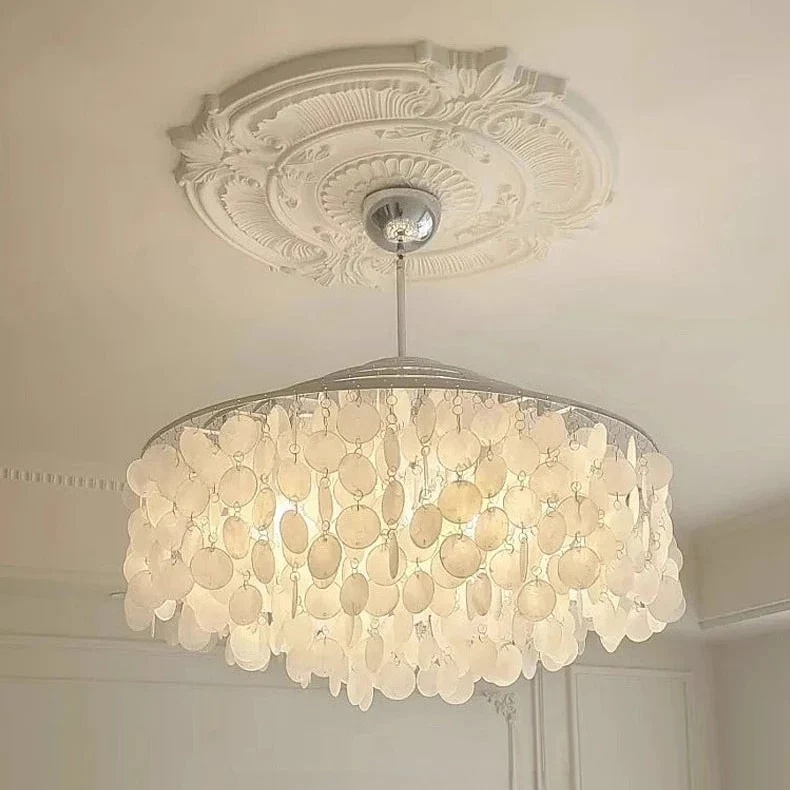 Kroonluchter Schelpen Rond Goud Zilver LED Woonkamer Eetkamer Slaapkamer Hotelhal Trappenhuis Parlor | Sansoti